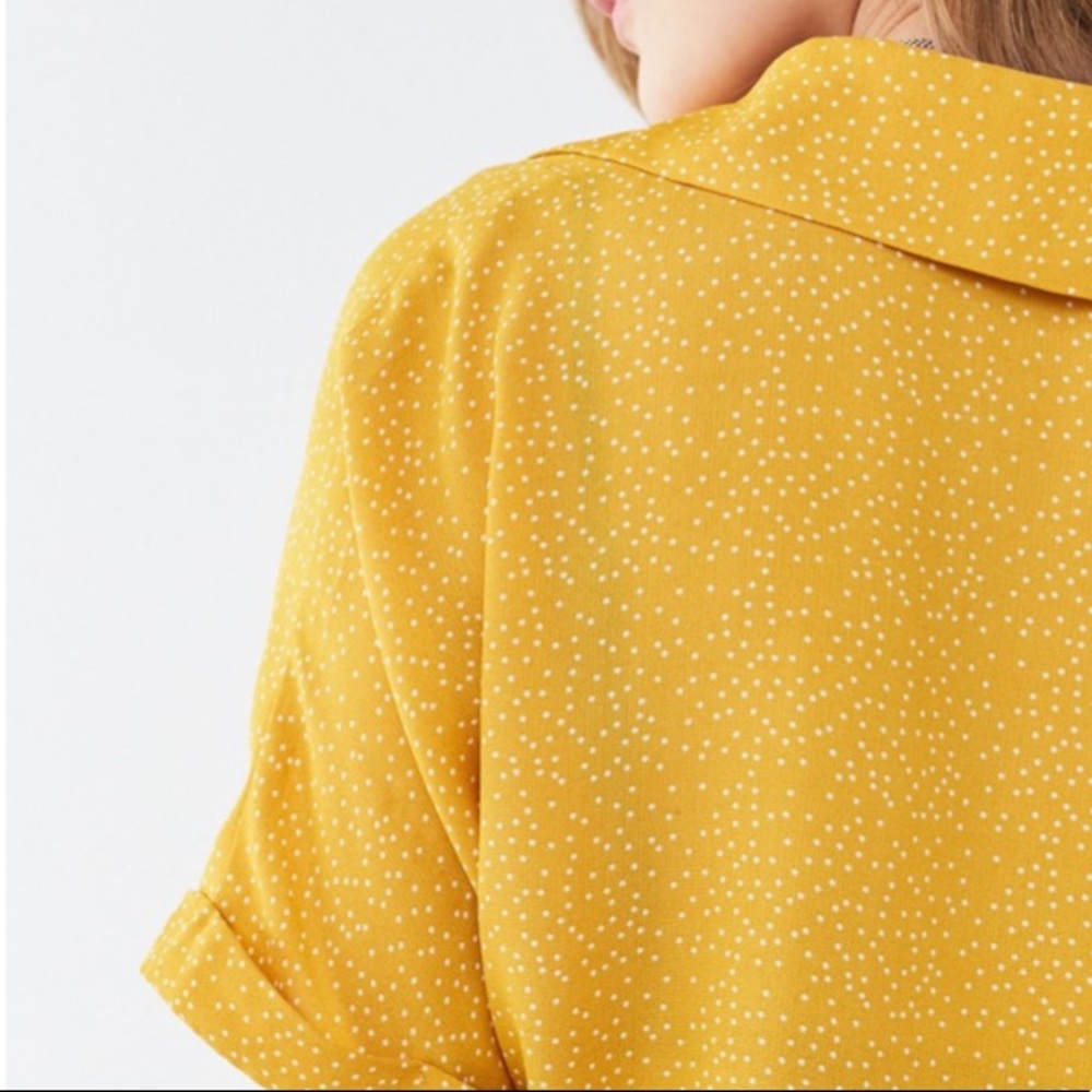 Urban Outfitters Yellow Polka Dot Tie-front Top - Picture 7 of 16